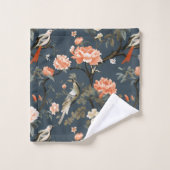 Chinoiserie op Denim Blue Bad Handdoek (Wasdoekje)