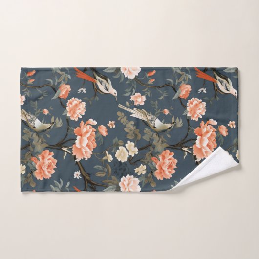 Chinoiserie op Denim Blue Bad Handdoek (Handdoek)