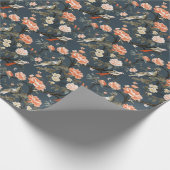 Chinoiserie op Denim Blue Cadeaupapier (Hoek)