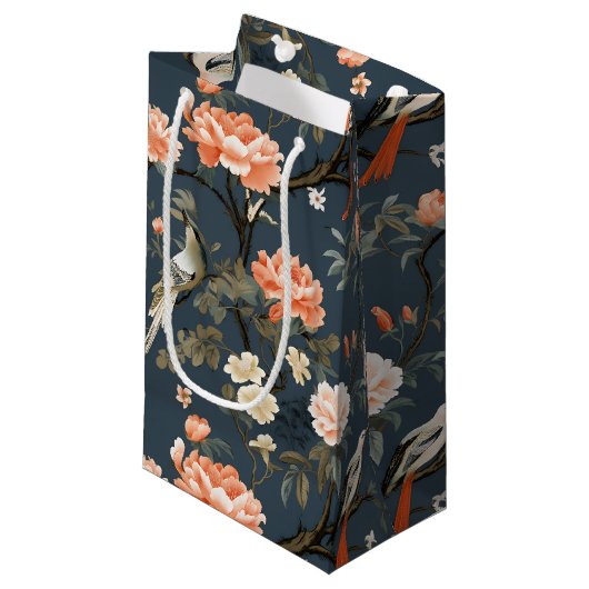Chinoiserie op Denim Blue Klein Cadeauzakje (Voorkant Gekanteld)