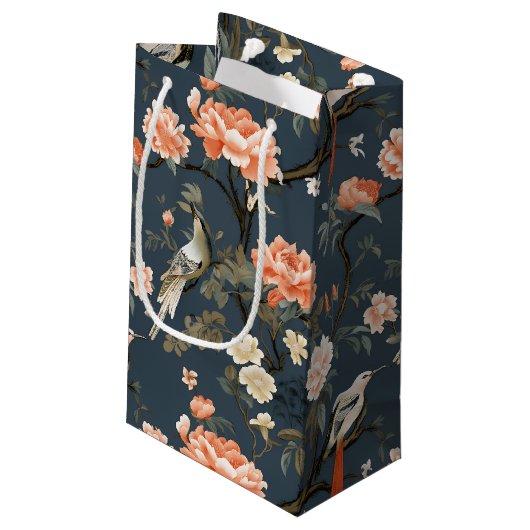 Chinoiserie op Denim Blue Klein Cadeauzakje (Achterkant Gekanteld)