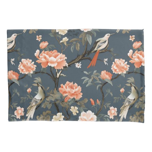 Chinoiserie op Denim Blue Kussensloop (Voorkant)