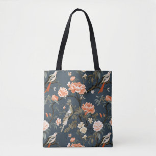 Chinoiserie op Denim Blue Tote Bag