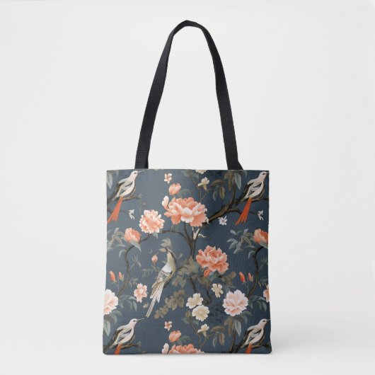 Chinoiserie op Denim Blue Tote Bag (Voorkant)
