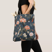 Chinoiserie op Denim Blue Tote Bag (Dichtbij)