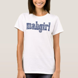 Chinoiserie op maat met naam Mahgirl achterop T-shirt