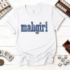 Chinoiserie op maat met naam Mahgirl achterop T-shirt