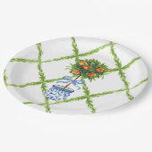 Chinoiserie Oranje Citrus Topiary, Grandmillenial Papieren Bordje (Gekanteld)