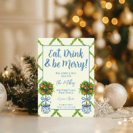 Chinoiserie Oranje Citrus Topiary Kerstfeest Kaart