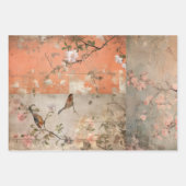 Chinoiserie Oranje Sherbet Collage Inpakpapier Vel (Voorkant 2)