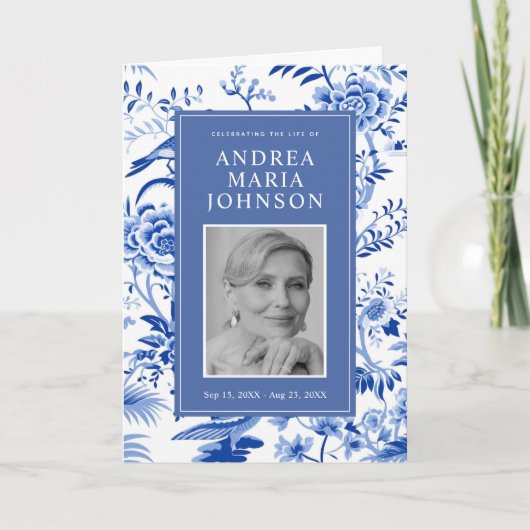 Chinoiserie Order of Service uitvaartprogramma (Voorkant)