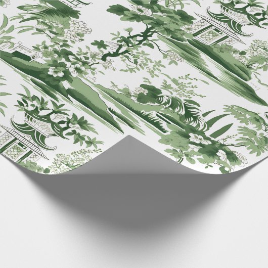 Chinoiserie Orient Landschapsschilderij Decoupage Cadeaupapier (Hoek)