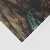 Chinoiserie Oriental Lady Portret & Bloemen Tissuepapier (Detail)