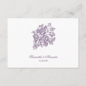 Chinoiserie Paarse Boeket Victoriaans bruiloft RSV Informatiekaartje (Achterkant)