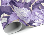 Chinoiserie Paarse gouden bloemschilderij Cadeaupapier (Rol Hoek)