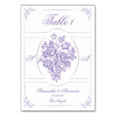 Chinoiserie Paarse Rozen Boeket Victoriaans bruilo Kaart (Voorkant)