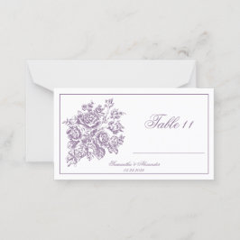 Chinoiserie Paarse Rozen Boeket Victoriaans bruilo Plaatskaartje