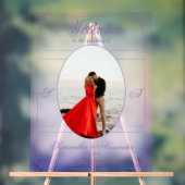 Chinoiserie Paarse Rozen Victoriaans bruiloft Welk Acryl Bord (Neutraal)