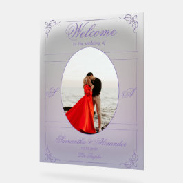 Chinoiserie Paarse Rozen Victoriaans bruiloft Welk Acryl Bord