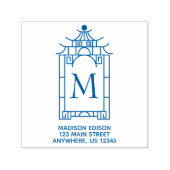 Chinoiserie Pagoda Adres Self Inking Stamp Zelfinktende Stempel (Design)