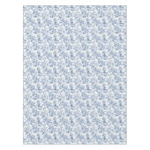 Chinoiserie Pagoda Crane Blauwe Bloemen Tafelkleed (Voorkant)