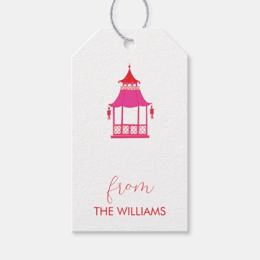 Chinoiserie Pagoda Custom Gift Labels Cadeaulabel