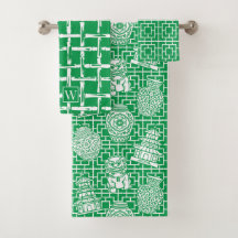 Chinoiserie Pagoda – Green Preppy Asian Garden