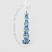 Chinoiserie Pagoda Oval Acrylornament Ornament (voorkant)