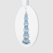 Chinoiserie Pagoda Oval Acrylornament Ornament (voorkant)