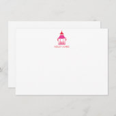 Chinoiserie Pagoda Personalized Flat Note Card Notitiekaartje (Voorkant / Achterkant)