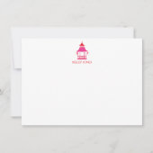 Chinoiserie Pagoda Personalized Flat Note Card Notitiekaartje (Voorkant)
