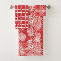 Chinoiserie Pagoda – Red Preppy Asian Garden