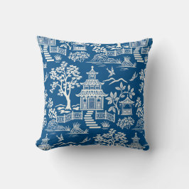 Chinoiserie Pagoda Royal Blue Sierkussen