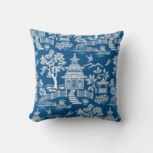 Chinoiserie Pagoda Royal Blue Sierkussen