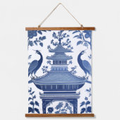 CHINOISERIE PAGODAS IN BLUE 1 & 2 HANGEND WANDKLEED (Voorkant)