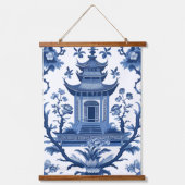 CHINOISERIE PAGODAS IN BLUE 1 & 2 HANGEND WANDKLEED (Voorkant 2)
