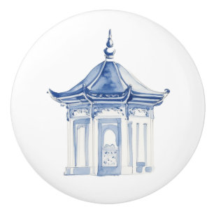 Chinoiserie Pagode 3 Keramische Knop