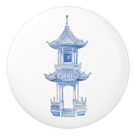 Chinoiserie Pagode 4 Keramische Knop