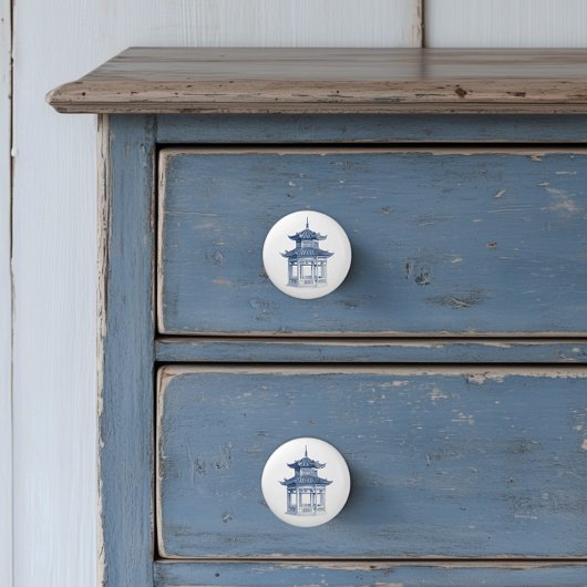 Chinoiserie Pagode Keramische Knop