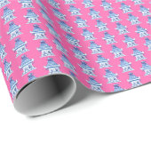 Chinoiserie Pagodes (op roze) Cadeaupapier (Rol Hoek)