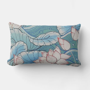 Chinoiserie Pastel Oriental Pink & Blue Floral Kussen