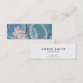 Chinoiserie Pastel Oriental Pink & Blue Floral Mini Visitekaartje (Voorkant / Achterkant)