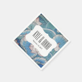 Chinoiserie Pastel Oriental Pink & Blue Floral Servetten (Hoek)