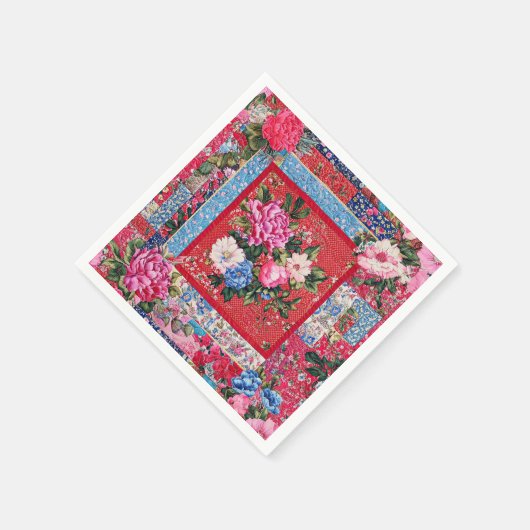 Chinoiserie Patchwork Floal Servet (Hoek)