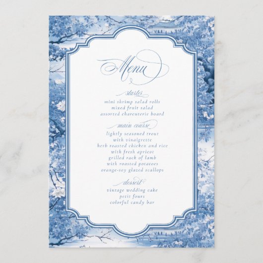 Chinoiserie Patroon en Decoratieve Rand ID1094 Menu (Voorkant)