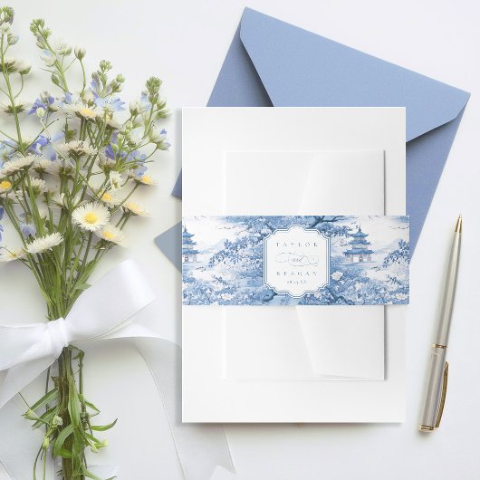 Chinoiserie Patroon Huwelijk ID1094 Uitnodigingen Wikkel