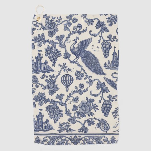 Chinoiserie Pauw & Ballon Golf Handdoek (Voorkant)