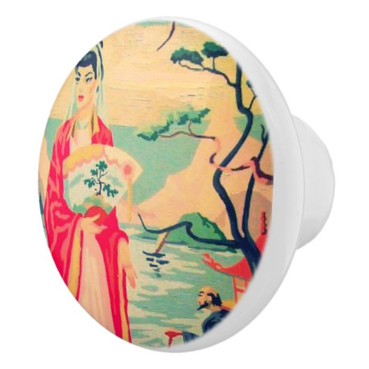  Chinoiserie PBN-knop Keramische Knop (Rechts)