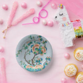 Chinoiserie Peach Blossom Faux China Papieren Kommen (Feest)