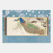 Chinoiserie Peacock met Dusty Roos en Faded Blue Inpakpapier Vel (Voorkant 3)
